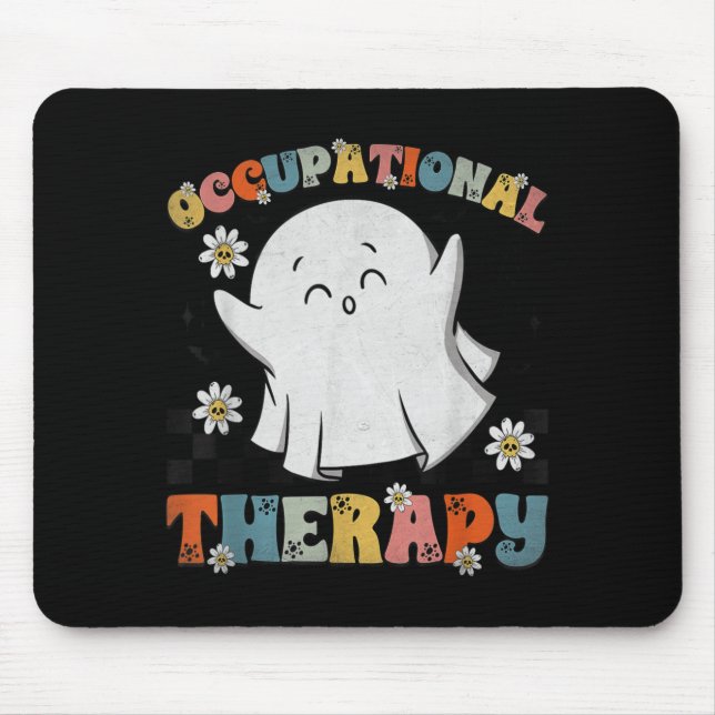 Mousepad Terapia Ocupacional Halloween Fantasma Retro TO Ha (Frente)