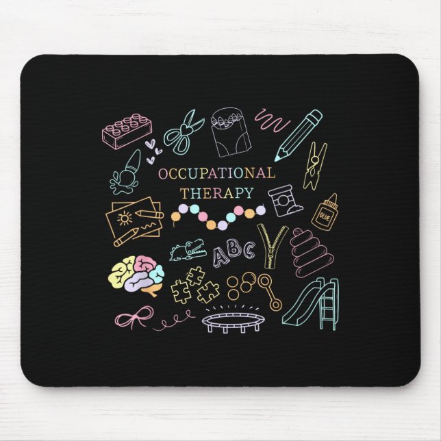 Mousepad terapia ocupacional terapia engraçada humor design (Frente)