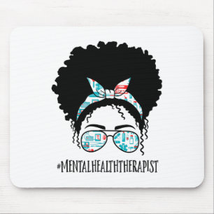 Mousepad Terapista de Saúde Negra Afro Mensageira Mulher Af