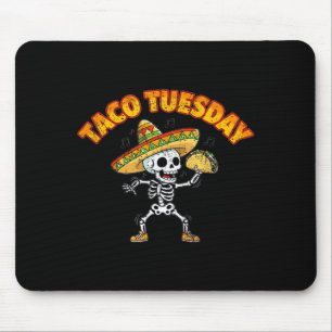 Mousepad Terça-feira de taco dançando esqueleto engraçado c