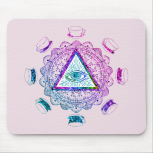 Mousepad Terceiro Olho Todos Vendo Copo De Café