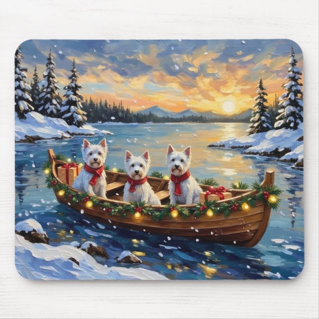 Mousepad Término de Natal do West Highland White Terrier no (Frente)