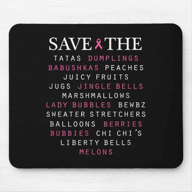 Mousepad Termos de gíria de consciência do Cancer da mama (Frente)
