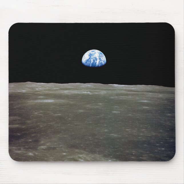 Mousepad Terra da Lua no Espaço Negro: Terra (Frente)