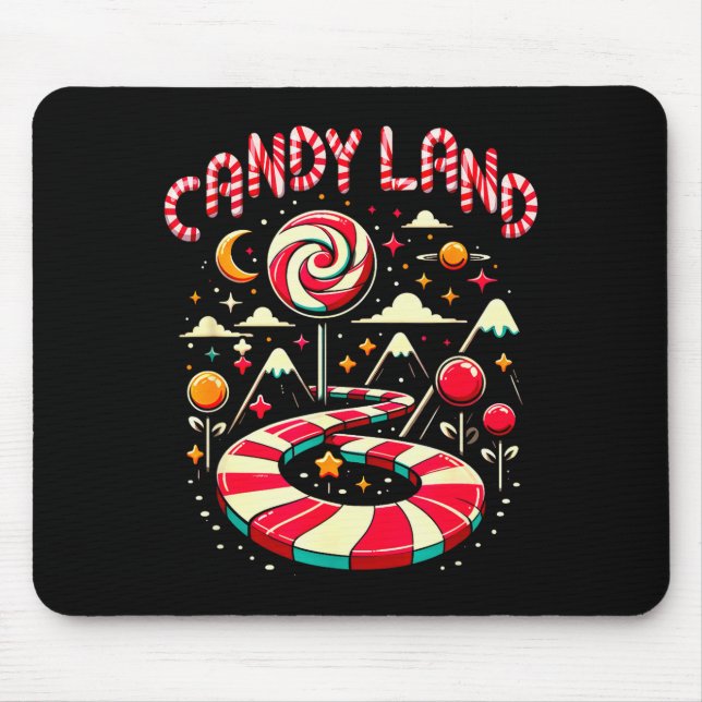 Mousepad Terra de Doces Natal Trilha Arco-íris Bastão de Do (Frente)