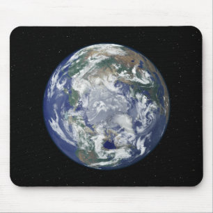 Mousepad Terra inteiramente iluminada centrada no Pólo