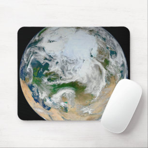 Mousepad Terra Mostrando O Ártico, A Europa E A Ásia.
