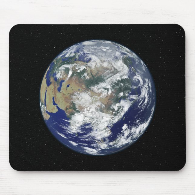 Mousepad Terra totalmente iluminada centrada na Ásia (Frente)