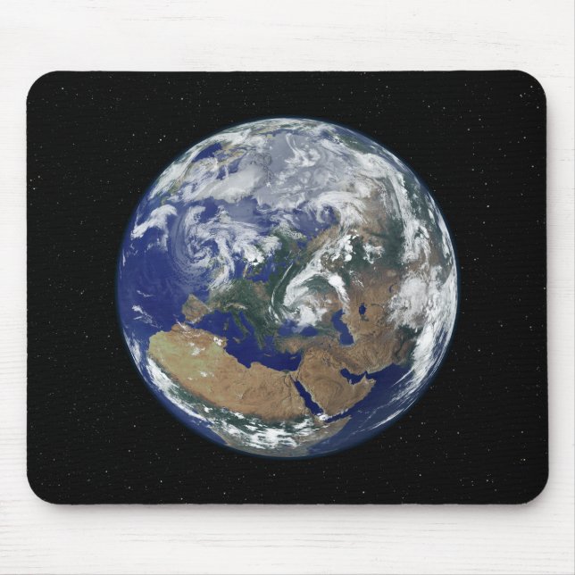 Mousepad Terra totalmente iluminada centrada na Europa (Frente)