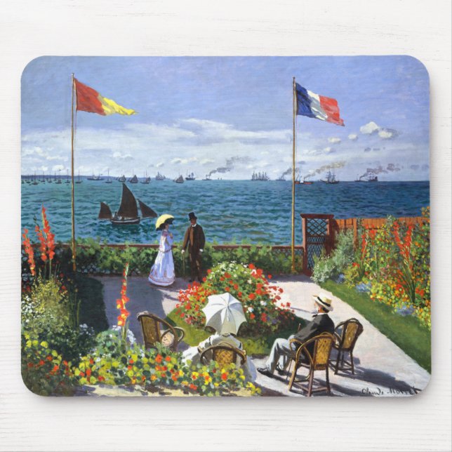 Mousepad Terrace em Sainte Adresse, Claude Monet (Frente)