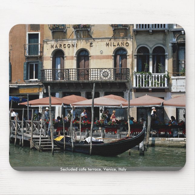 Mousepad Terraço isolado do café, Veneza, Italia (Frente)
