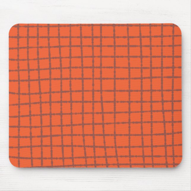 Mousepad Terracotta Check Pattert Warm and Modern (Frente)
