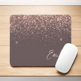 Mousepad Terracotta Rosa Dourado - Monograma brilhante cor-