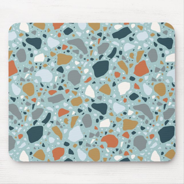 Mousepad Terrazzo Em Azul (Frente)