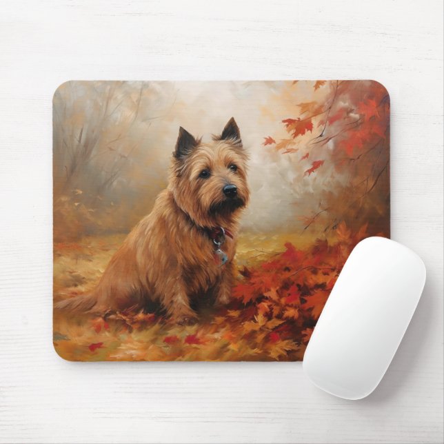 Mousepad Terrier australiano no outono deixa cair inspiraçã (Com mouse)