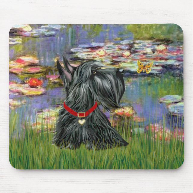 Mousepad Terrier Escocês 12 - Lírios 2 (Frente)