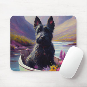Mousepad Terrier Escocês num Remo: Uma Aventura Cénica