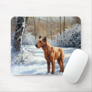 Mousepad Terrier Irlandês Deixe Nevar Natal