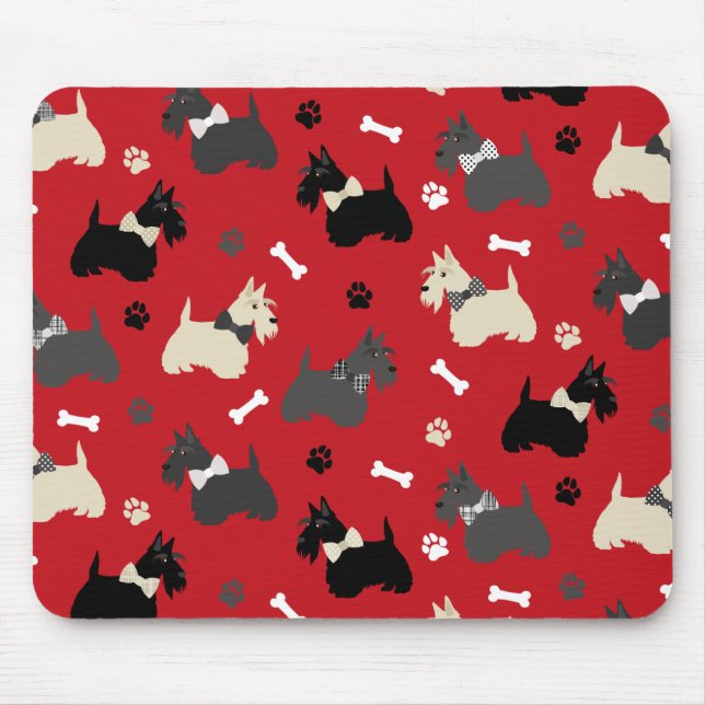 Mousepad Terrier Paws e Bones Red (Frente)