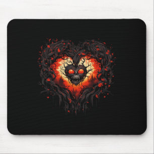 Mousepad Terror Fantasma Coração Vermelho Caveira Assustado