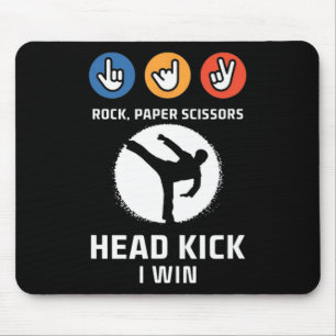 Mousepad Tesoura de Papel Rock Ganhou Engraçado Taekwondo K