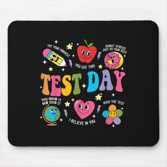 Mousepad Test Day Rock The Test Testing Day Motivational Te (Frente)