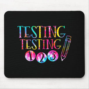 Mousepad Teste do dia de teste do professor Teste 1-2-3