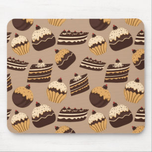 Mousepad Teste padrão 3 do chocolate e das pastelarias