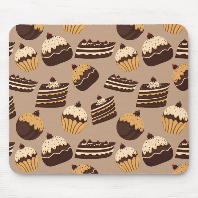 Mousepad Teste padrão 3 do chocolate e das pastelarias (Frente)