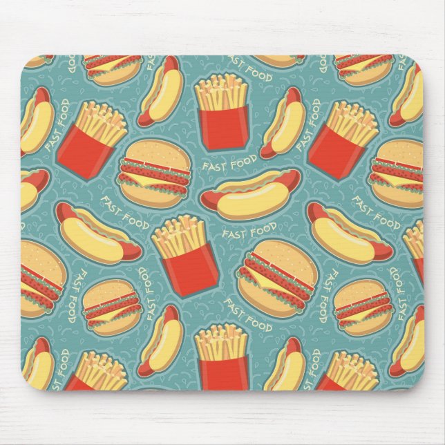 Mousepad Teste padrão 3 do fast food (Frente)