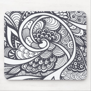 Mousepad Teste padrão abstrato no estilo do Zen-Doodle