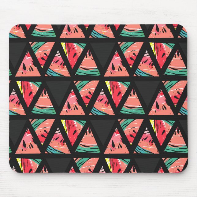 Mousepad Teste padrão abstrato tirado mão da melancia (Frente)