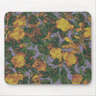 Mousepad Teste padrão amarelo da camuflagem da flor