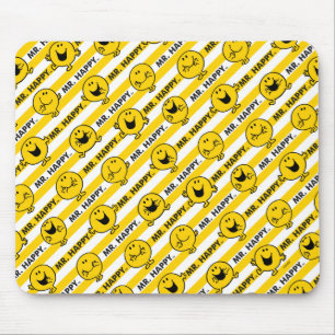 Mousepad Teste padrão amarelo das listras do Sr. Feliz