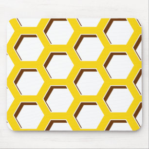 Mousepad Teste padrão amarelo do hexágono
