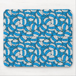Mousepad Teste padrão azul da confusão do Sr. Colisão  