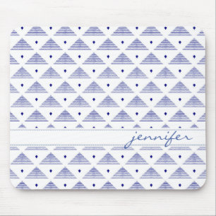 Mousepad Teste padrão azul da pirâmide