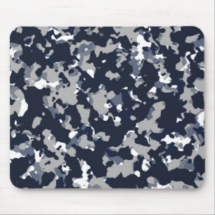 Mousepad Teste padrão azul de Camo da camuflagem do branco