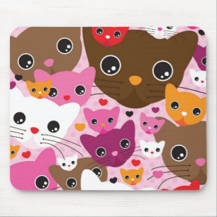 Mousepad teste padrão bonito do fundo do gato do gatinho