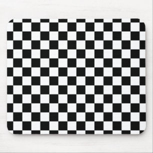 Mousepad Teste padrão checkered preto e branco