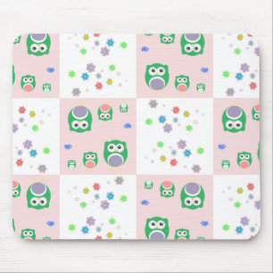 Mousepad Teste padrão colorido da coruja para miúdos