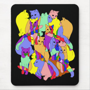 Mousepad Teste padrão colorido do gato
