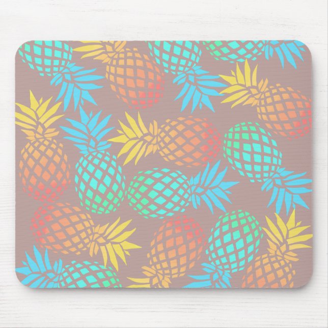 Mousepad teste padrão colorido tropical do abacaxi do verão (Frente)