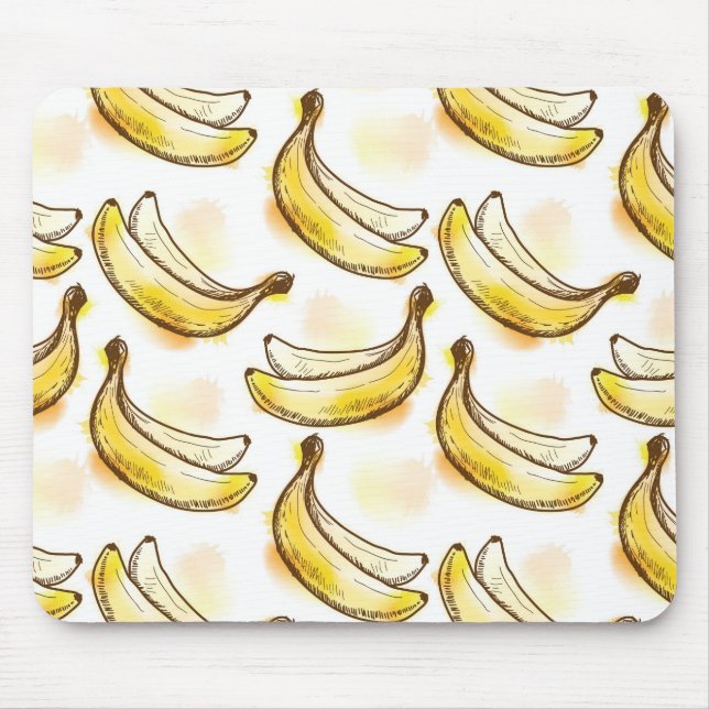 Mousepad Teste padrão com banana (Frente)