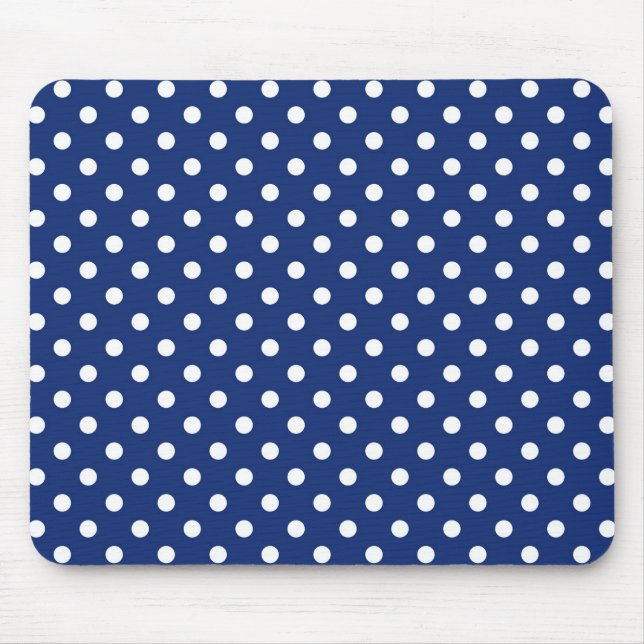 Mousepad Teste padrão com bolinhas brancas (Frente)