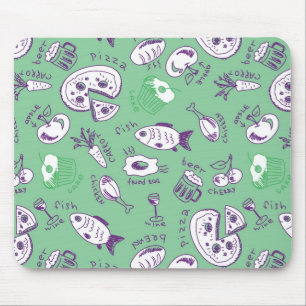 Mousepad Teste padrão com comida