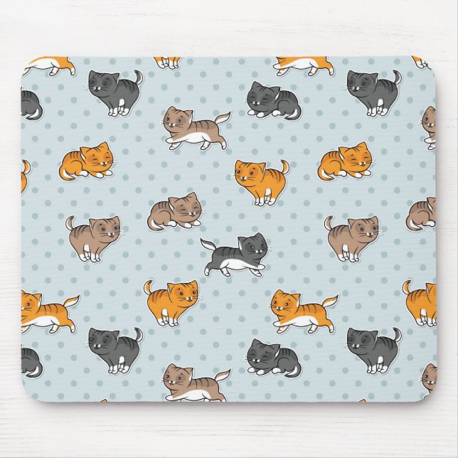 Mousepad teste padrão com gatos engraçados (Frente)