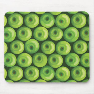 Mousepad Teste padrão com maçãs verdes