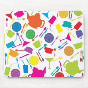 Mousepad Teste padrão com material de cozinha colorido