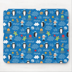 Mousepad teste padrão com tema do mar